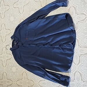 Mens Shirt Chaps Performance Collared Button Up Long Sleeve Shirt Blue Sz 2XL